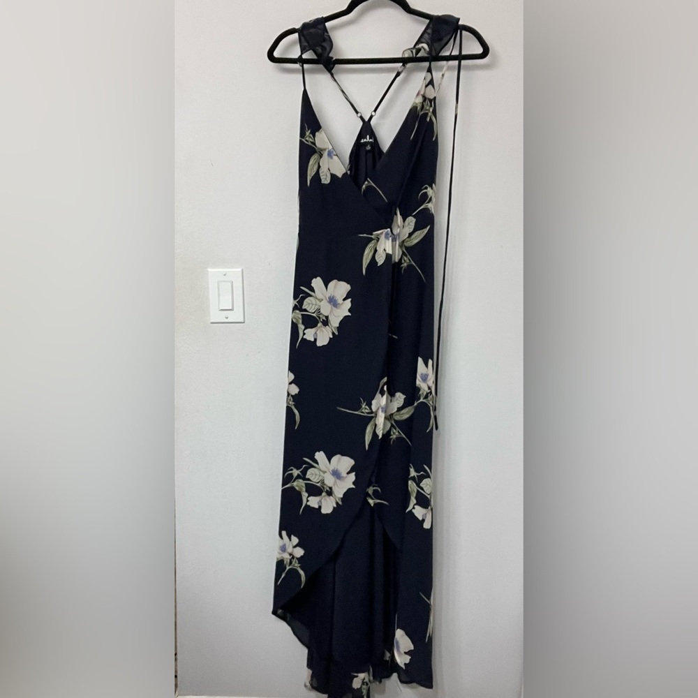 Lulu's Navy Floral High Low Dress